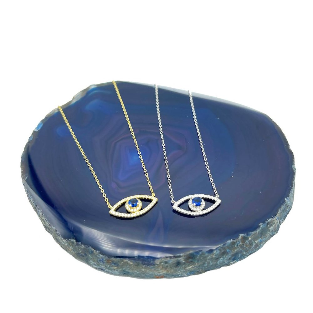 Evil Eye Necklace / Sterling Silver